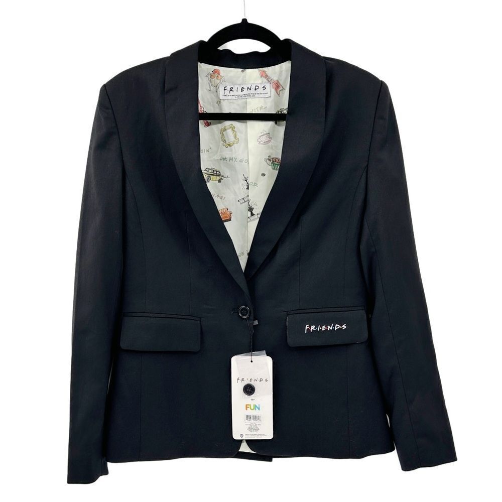 FRIENDS FUN Single Button Black Blazer NWT Size 4 - Picture 5 of 16
